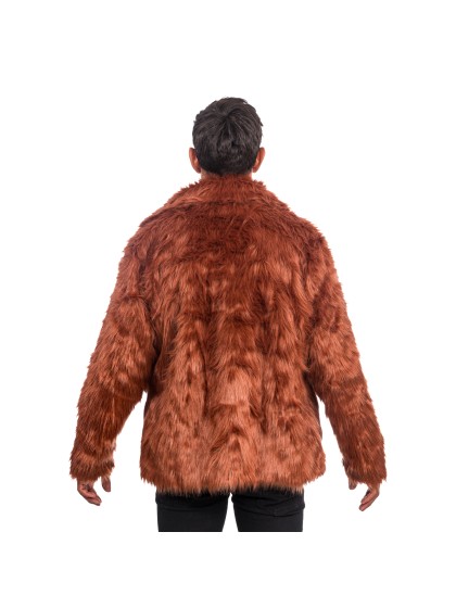 MANTEAU FAUSSE FOURRURE BRUN XXL