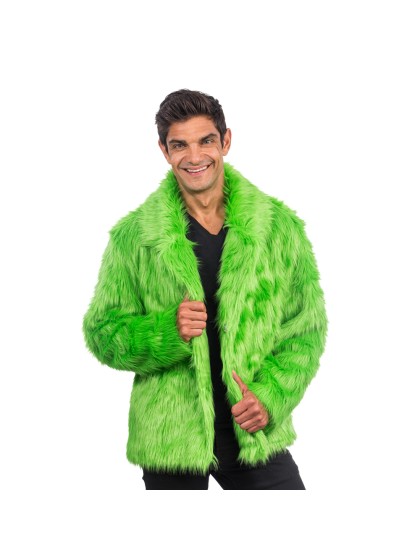 MANTEAU FAUSSE FOURRURE VERT XL