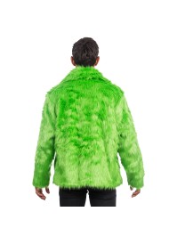 GREEN FAKE FUR JACKET XXL