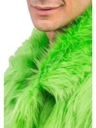 GREEN FAKE FUR JACKET XXL