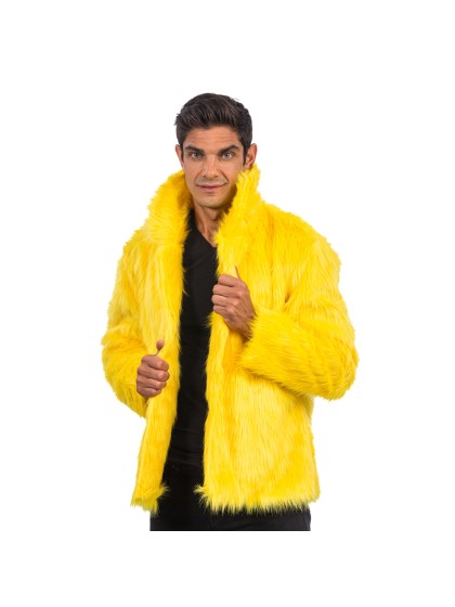 MANTEAU FAUSSE FOURRURE JAUNE L