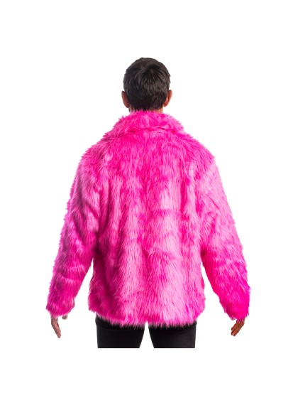 MANTEAU FAUSSE FOURRURE FUCHSIA XL