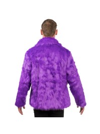 PURPLE FAKE FUR JACKET XL