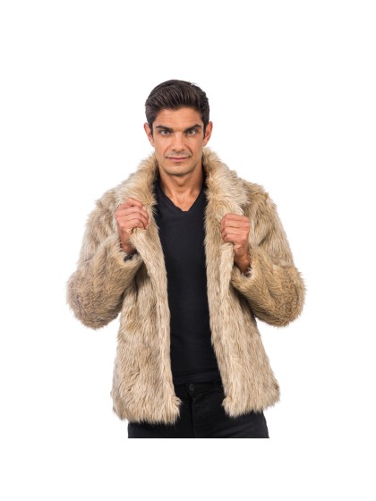 NATURAL FAKE FUR JACKET L