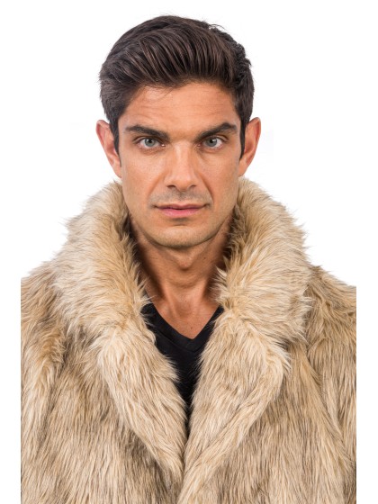 MANTEAU FAUSSE FOURRURE NATUREL L