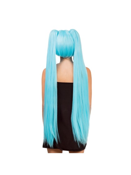 HANA - LONG PIGTAILS BLUE COSPLAY WIG WITH FRINGE 27CM - 99CM PIGTAILS