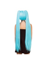 HANA - LONG PIGTAILS BLUE COSPLAY WIG WITH FRINGE 27CM - 99CM PIGTAILS
