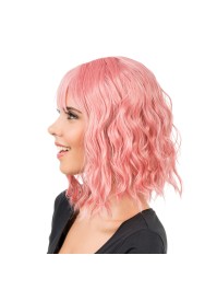 TESSA - WAVY LIGHT PINK SHORT HAIR WIG WITH FRINGE 35CM