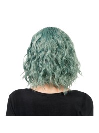 TESSA - WAVY GREEN SHORT HAIR WIG WITH FRINGE 35CM