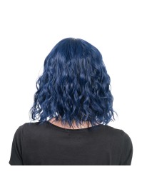 PERRUQUE TESSA CHEVEUX COURTS ONDULES AVEC FRANGE BLEU 35CM