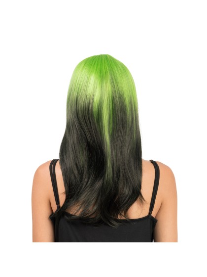 BILLIE BLACK AND GREEN HAIR WIG 50CM