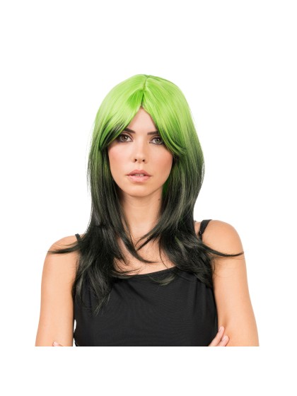 BILLIE BLACK AND GREEN HAIR WIG 50CM