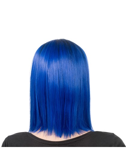 PERRUQUE AYA BLEU ET NOIR 40CM