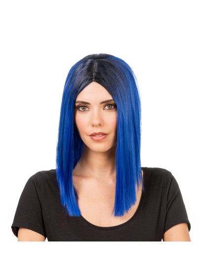 AYA BLUE AND BLACK HAIR WIG 40CM