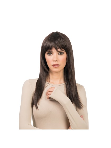 RIHANNA LONG BLACK STRAIGHT HAIR WIG WITH FRINGE 58CM