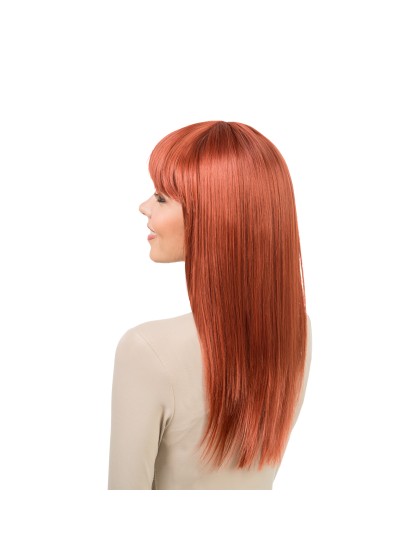 PERRUQUE RIHANNA CHEVEUX LONGS ROUX FONCE AUBURN AVEC FRANGE 58CM