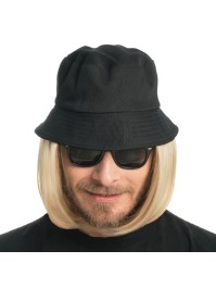 LORENZO - BLOND HAIR WIG WITH BLACK BUCKET HAT 