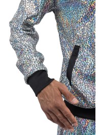 ENSEMBLE JOGGING GEOMETRIQUE IRISE ARGENT 2 PIECES M