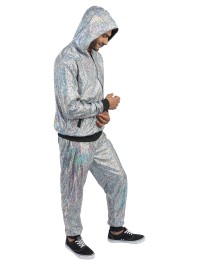 ENSEMBLE JOGGING GEOMETRIQUE IRISE ARGENT 2 PIECES M