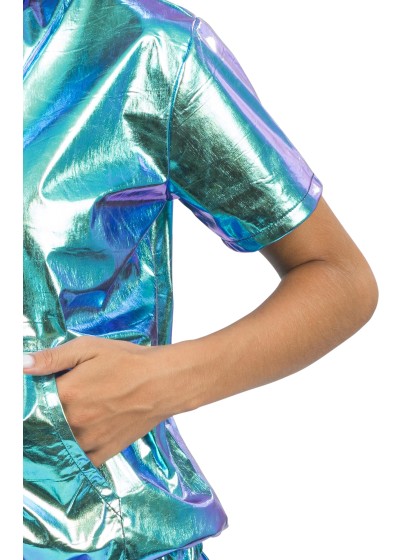 ENSEMBLE VESTE ET SHORT IRISE BLEU 2 PIECES L