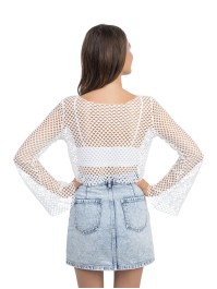 WHITE FISHNET TOP L-XL