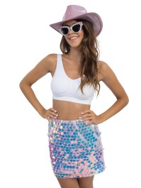 JUPE ROSE SEQUINS IRISES S