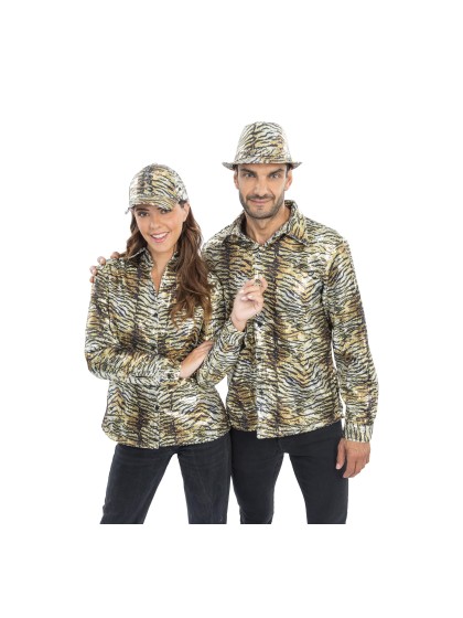 CHEMISE TIGRE OR A SEQUINS HOMME XXL