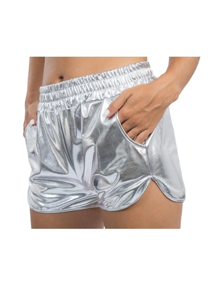 SILVER METALLIC SHORTS S