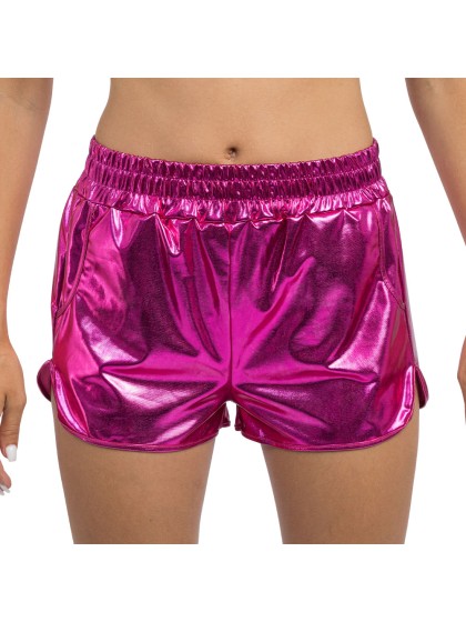 PINK METALLIC SHORTS S