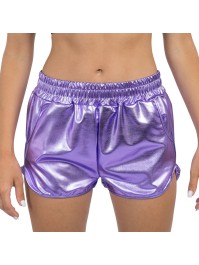 PURPLE METALLIC SHORTS L