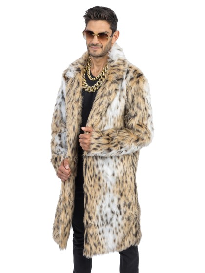 LONG MANTEAU FAUSSE FOURRURE ANIMAL M