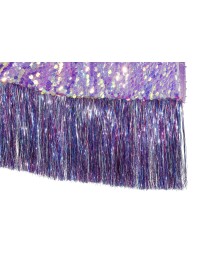 VESTE A SEQUINS ET MANCHES A FRANGES VIOLET IRISE M
