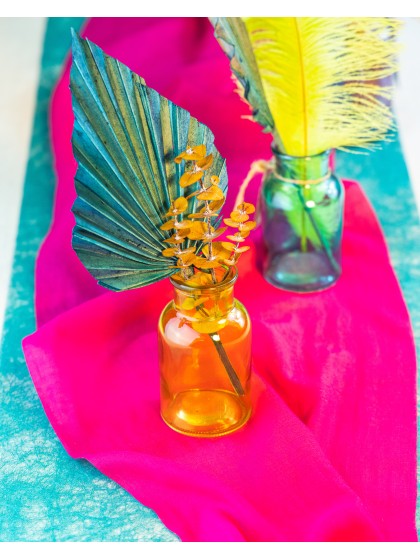 PEACOCK BLUE ROMANCE TABLE RUNNER 30CM X 10M