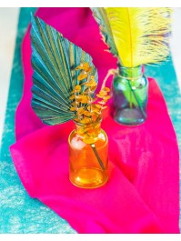 CHEMIN DE TABLE ROMANCE BLEU CANARD 30CM X 10M