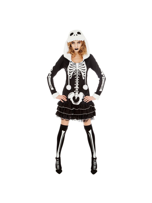 HOODED LADY SKELETON 2 PIECES M