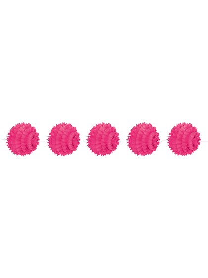 GUIRLANDE/SUSP 5 BOULES ALVEOLEES FUCHSIA DIA 10CM / 150CM
