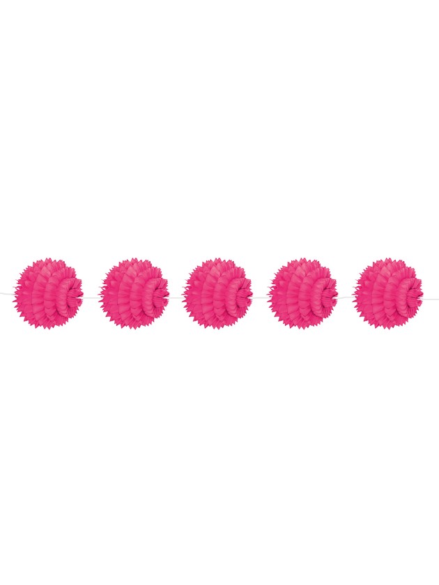 GUIRLANDE/SUSP 5 BOULES ALVEOLEES FUCHSIA DIA 10CM / 150CM