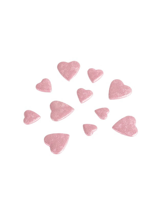 BAG OF 50GR 3D HEARTS TO DISPERSE PASTEL PINK 