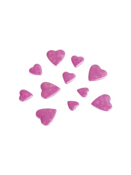 BEUTEL 50 G HERZEN 3D DISP FUCHSIA 2CM/1.5CM