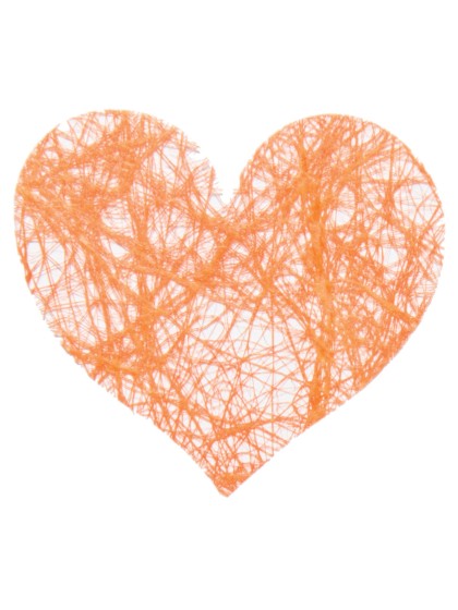 BAG OF 100 ORANGE HEARTS ROMANCE TO DISPERSE 4CM