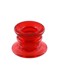 RED GLASS CANDLE HOLDER DIA 6CM X 4CM