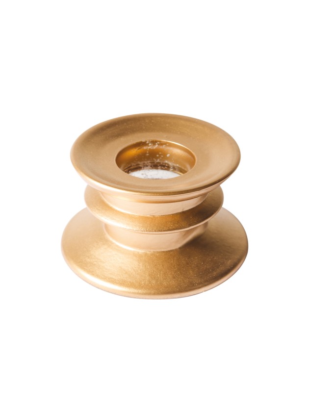 GOLD GLASS CANDLE HOLDER DIA 6CM X 4CM