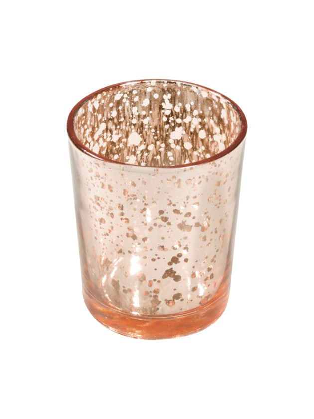 BOUGEOIR OR ROSE METAL 5.5CM X 6.7CM