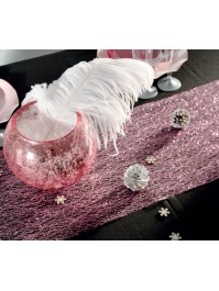 TISCHLÄUFER GLITTER ALT ROSA 30CM X 5M