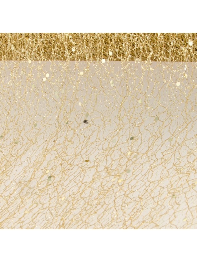 GOLD GLITTERED TABLE RIBBON 10CM X 5M