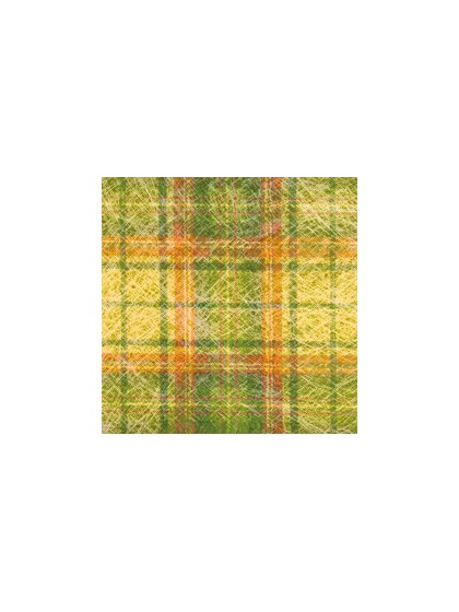10 YELLOW MADRAS SQUARED PLACEMATS 34CM