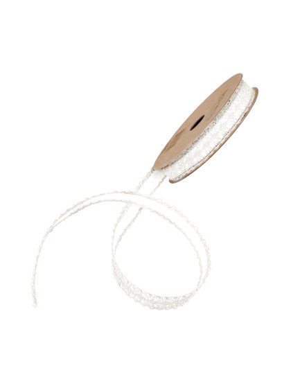 BAND BAUMWOLLE SPITZE WEISS SELBSTKLEBEND 1CM X 2M