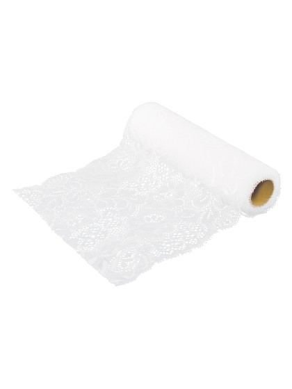RUBAN DENTELLE COTON BLANC 18CM X 3M