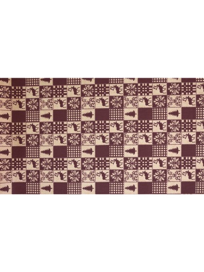 TISCHLÄUFER TOILE DAMIER WEIHNACHTEN BRAUN 28CM X 3M