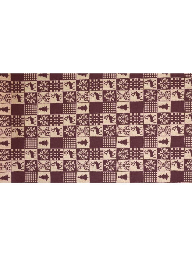 TISCHLÄUFER TOILE DAMIER WEIHNACHTEN BRAUN 28CM X 3M